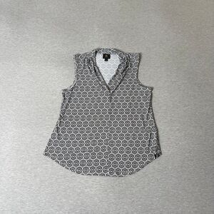 JM Collection Women's Printed V-Neck Sleeveless Knit Blouse Top